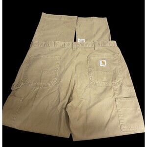 Carhartt Pants Mens 38x34 Tan B324-DKH Relaxed Fit Canvas Work Carpenter